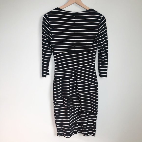 WHBM Slimming Striped Sheath Bodycon Dress Size 2 - Picture 5 of 6